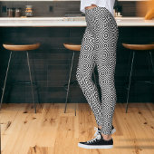 Zwart-wit modern geometrisch psychedelisch drukwer leggings