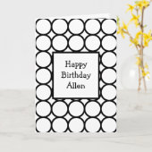 Zwart-wit Modern Gepersonaliseerde Gelukkige Verja Kaart (Gele Bloem)