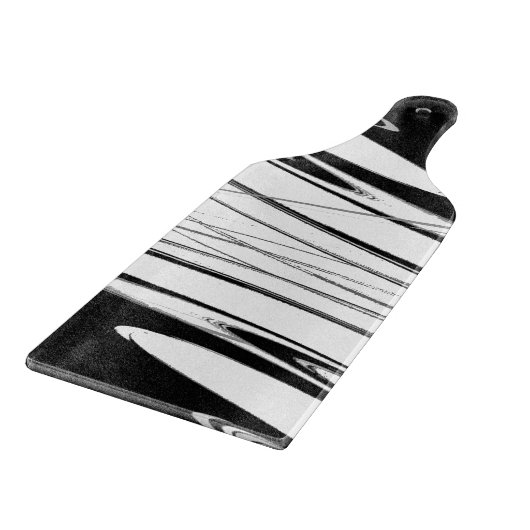 Zwart-wit modern glas snijplank (Hoek)