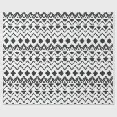 Zwart-wit Modern Hand getrokken Tribal Aztec Cadeaupapier (Vlak)