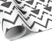 Zwart-wit Modern Hand getrokken Tribal Aztec Cadeaupapier (Rol Hoek)