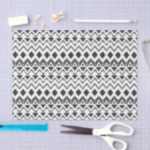 Zwart-wit Modern Hand getrokken Tribal Aztec Tissuepapier (Craft)