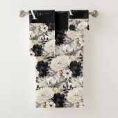 Zwart-wit modern handdoeken set met monogram (Insitu)