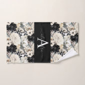 Zwart-wit modern handdoeken set met monogram (Handdoek)