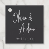 Zwart-wit modern handgeschreven handgeschreven han bedankjes labels (Voorkant)