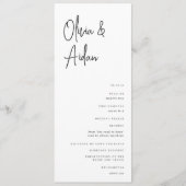 Zwart-wit modern handgeschreven handgeschreven han programmakaart (Voorkant)