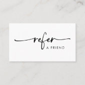Zwart-wit Modern handgeschreven script Aanbevelingskaartje (Voorkant)