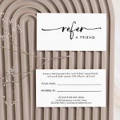 Zwart-wit Modern handgeschreven script Aanbevelingskaartje