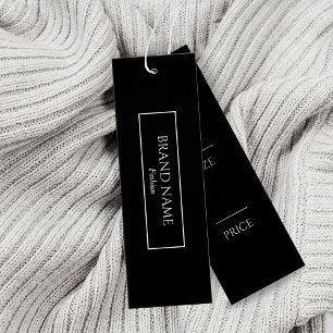 Zwart-wit Modern Hang Labels Mini Visitekaartjes