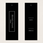 Zwart-wit Modern Hang Labels Mini Visitekaartjes (Voorkant /achterkant)