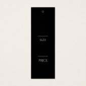 Zwart-wit Modern Hang Labels Mini Visitekaartjes (Achterkant)