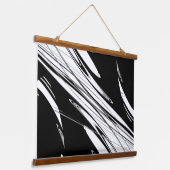 Zwart-wit modern hangend wandkleed (Gebogen)
