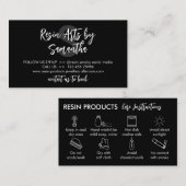 Zwart Wit Modern Hars Product Care Instructies Visitekaartje (Voorkant / Achterkant)