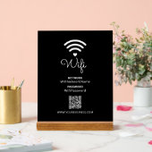 Zwart & Wit Modern Hart Zakelijk Wifi Wachtwoord Acryl Bord (Huwelijk)