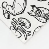 Zwart-wit modern humaan anatomiezakpatroon fleece deken (Hoek)