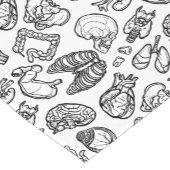 Zwart-wit modern humaan anatomiezakpatroon korte tafelloper (Hoek)