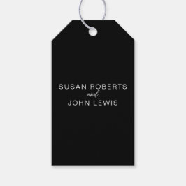 Zwart & Wit Modern Huwelijk Cadeaulabel