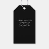 Zwart & Wit Modern Huwelijk  Cadeaulabel (Achterkant)