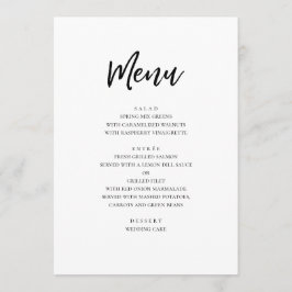 Zwart-wit modern huwelijk. Eenvoudig minimalistisc Menu