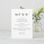Zwart-wit modern huwelijk. Minimalistisch schrift Menu (Staand voorkant)