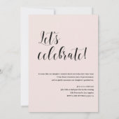 Zwart Wit Modern Kalligrafie Foto Afstuderen Kaart (Achterkant)