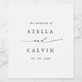 Zwart-wit modern kalligrafie wijn etiket (Enkel label)