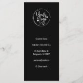 Zwart-wit modern kalligrafieprijslijstsalon menu (Achterkant)