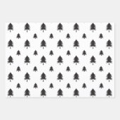 Zwart-wit modern kerstboompatroon inpakpapier vel (Voorkant)