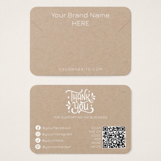 Zwart Wit Modern Ketting Display Eenvoudige sierad Visitekaartje (Voorkant /achterkant)