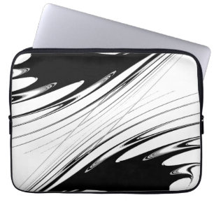 Zwart-wit modern laptop sleeve