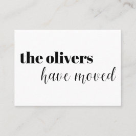 Zwart & Wit, Modern, Leuk adreswijziging Kaart Visitekaartje