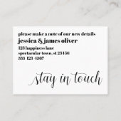 Zwart & Wit, Modern, Leuk adreswijziging Kaart Visitekaartje (Achterkant)