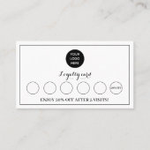 Zwart Wit Modern Logo Business Beloning Punch Klantenkaartje (Voorkant)