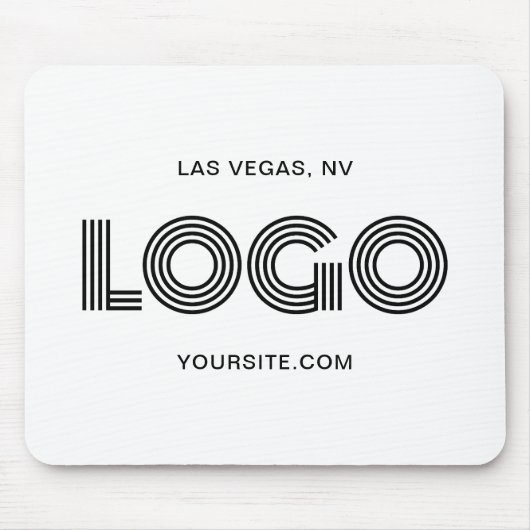 Zwart-wit modern logo muismat (Voorkant)