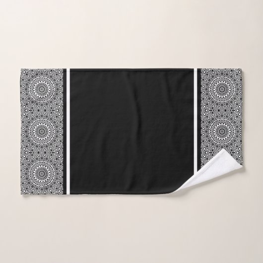 Zwart-wit Modern Mandala Bad Handdoek (Handdoek)