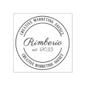 Zwart-Wit Modern Marketingbureau Rond Rubberstempel (Afrduk)