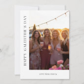 Zwart-wit modern meisjesachtig Galantines-foto Feestdagenkaart (Voorkant)