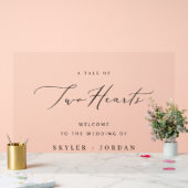 Zwart Wit Modern Minimaal Trouw Welkom Acryl Bord (Huwelijk)