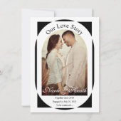 Zwart & Wit Modern Minimaal Verloofd Feest Kaart (Achterkant)