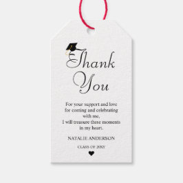 Zwart Wit Modern Minimal Dank u Afstuderen Cadeaulabel