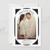 Zwart-wit Modern Minimal Engagement Party Kaart (Achterkant)