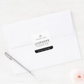 Zwart-wit modern minimal logo productetiket vierkante sticker (Envelop)