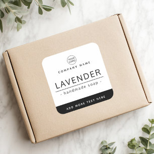 Zwart-wit modern minimal logo productetiket vierkante sticker