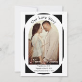 Zwart-wit Modern Minimal Save the Date Kaart (Achterkant)