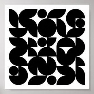 Zwart-wit modern minimalisatiepatroon poster