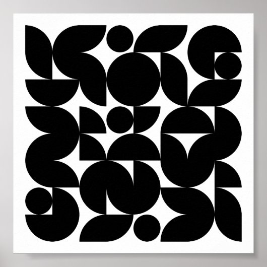 Zwart-wit modern minimalisatiepatroon poster (Voorkant)