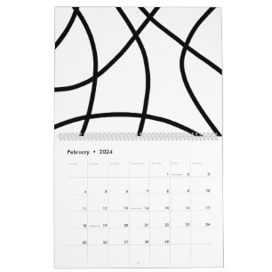 zwart-wit Modern Minimalistisch Abstract Kalender