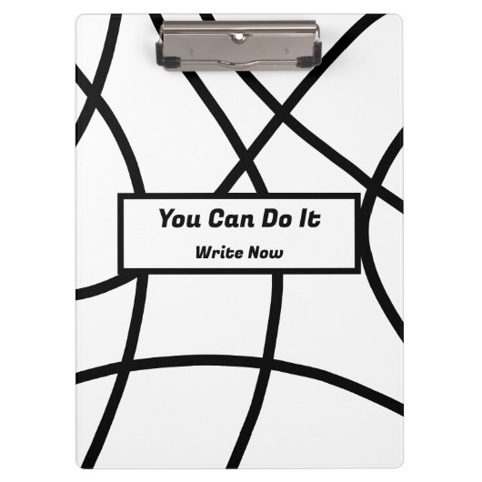 zwart-wit Modern Minimalistisch Abstract Klembord (Voorkant)