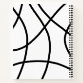 zwart-wit Modern Minimalistisch Abstract Notitieboek (Achterkant)