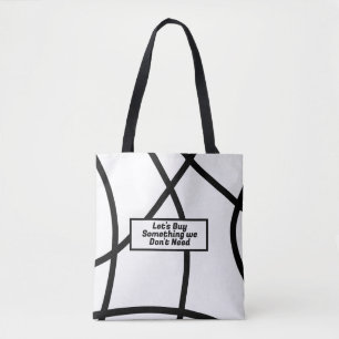 zwart-wit Modern Minimalistisch Abstract Tote Bag